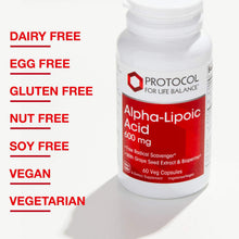 Load image into Gallery viewer, Protocol Alpha Lipoic Acid 600mg - Grape Seed Extract and Bioperine - 60 Veg Caps