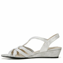 Load image into Gallery viewer, LifeStride Womens Yaya Wedge Sandal Silver 6.5 M