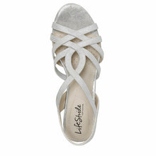 Load image into Gallery viewer, LifeStride Womens Yaya Wedge Sandal Silver 6.5 M