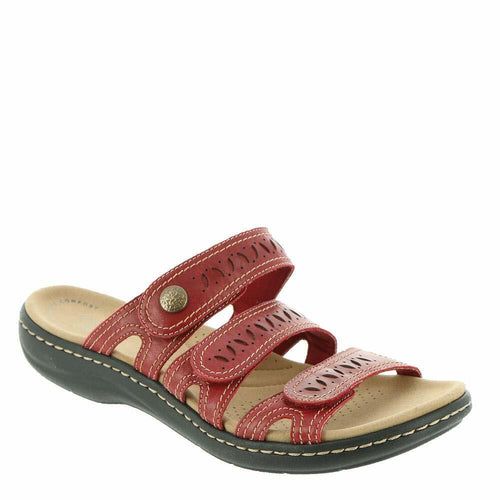 Clarks Women's Laurieann Dee Flat Sandal, White Leather, 8 Wide