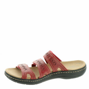 Clarks Women's Laurieann Dee Flat Sandal, White Leather, 8 Wide