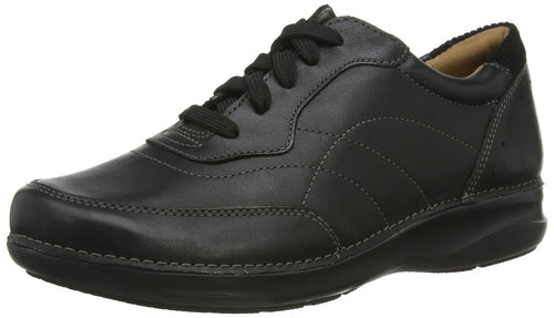 Clarks Women's Appley Tie Oxford, Black Leather, 6.5