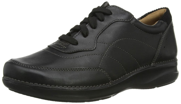 Clarks Women's Appley Tie Oxford, Black Leather, 6.5
