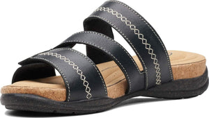 Clarks Roseville Bay Flat Sandal, Metallic Leather, 6 Wide