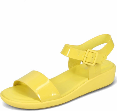Hush Puppies Women's Brite Jells Quarter Strap Wedge Sandal, Sun Yellow, 11