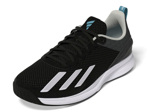 adidas Men's Courtflash Speed Tennis Shoe, Black/White/Black, 11