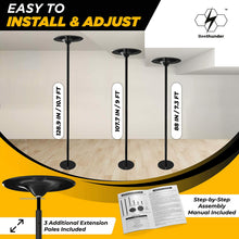 Load image into Gallery viewer, Beethunder Stripper Pole for House, Professional Portable Dance Pole Spinning &amp; Static 45mm Removable Pole for Dancing Gym, Club, Party w/Carry Bag, Tools and Lights | Dancing Pole for Home.