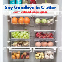Load image into Gallery viewer, EVNE Refrigerator Drawers Fridge Drawer Organizer Fridge Organizer Drawers Small Size Refrigerator Shelf Pull Out Shelf Storage, Storage Egg Deli Cheese Meat 4 Liners Mats Included 15'' Max Size