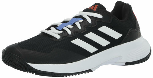 adidas Men's GameCourt 2 Tennis Shoe, Black/White/Solar Red, 10