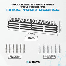 Load image into Gallery viewer, iachieve Medal Hanger Display Rack Frame Stainless Steel Holder for Sports Easy to Install Race Running, or Ribbon Over 40 Medals Perfect Gifts Him, Her, V black