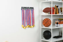 Load image into Gallery viewer, iachieve Medal Hanger Display Rack Frame Stainless Steel Holder for Sports Easy to Install Race Running, or Ribbon Over 40 Medals Perfect Gifts Him, Her, V black