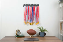 Load image into Gallery viewer, iachieve Medal Hanger Display Rack Frame Stainless Steel Holder for Sports Easy to Install Race Running, or Ribbon Over 40 Medals Perfect Gifts Him, Her, V black