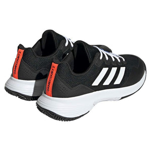 adidas Men's GameCourt 2 Tennis Shoe, Black/White/Solar Red, 10