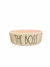 Load image into Gallery viewer, Rae -The BOSS Small Ceramic CAT/Small Dog Food Bowl, White Outside, Pink Inside- Dunn by Magenta