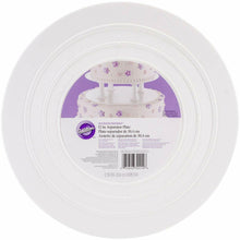Load image into Gallery viewer, Pack of 3 Wilton Smooth Edge Cake Separators For Tiered Cake, 12-Inch Seperator Plate, Wedding Cake Stand, Smooth Edge Separator Plate (White)