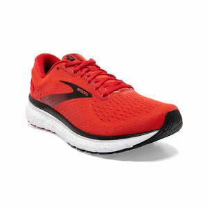 Brooks Mens Glycerin 18 Running Shoe - Cherry Tomato/Samba/Black - D - 8.5