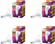 Load image into Gallery viewer, PHILIPS LED 65W BR40 4-Pack Ultra Definition Soft White (2700K) 800 Lumen (10W = 65W) Dimmable Frosted Flicker-Free Light Bulbs