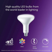 Load image into Gallery viewer, PHILIPS LED 65W BR40 4-Pack Ultra Definition Soft White (2700K) 800 Lumen (10W = 65W) Dimmable Frosted Flicker-Free Light Bulbs