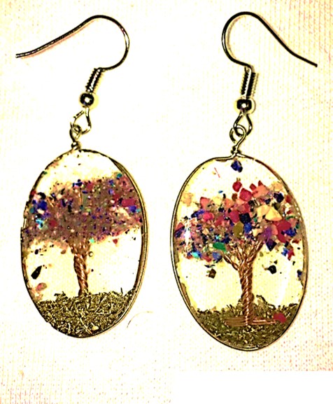 Handmade earings glass fiber