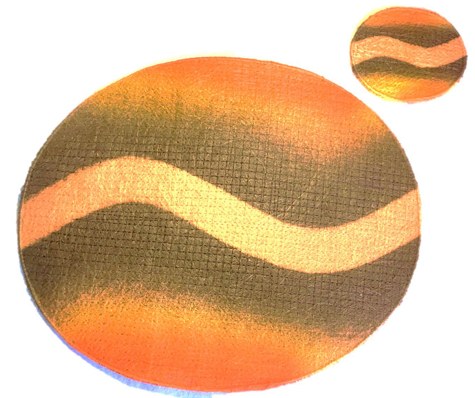 Handmade circle cofee placemats set 6