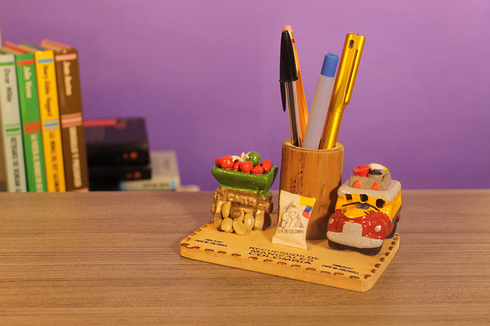 Traditional coffee reminder (x3) with pencil holders