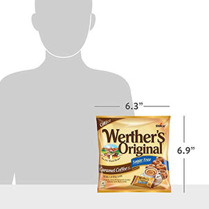 WERTHER'S ORIGINAL Sugar Free Caramel Hard Candy, 1.46 Ounce Bag (Pack of 12), Hard Candy, Bulk Candy, Individually Wrapped Candy Caramels, Caramel Candy Sweets, Bag of Candy, Hard Candy Bulk