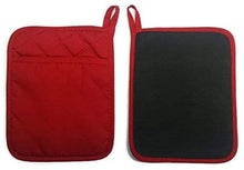 Load image into Gallery viewer, Home Collection Set of 2 Red And 2 Black Neoprene Pot Holders