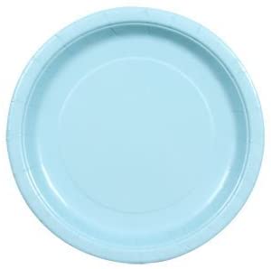 Party Color Paper Plates Light Blue 9