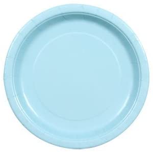 Party Color Paper Plates Light Blue 9