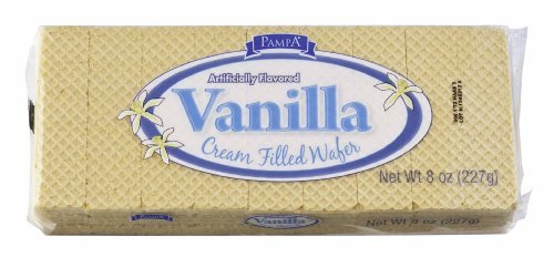 Pampa Cream Filled Wafer, Vanilla, 8 oz (Pack of 12) by Pampa