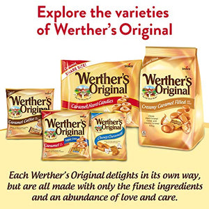 WERTHER'S ORIGINAL Sugar Free Caramel Hard Candy, 1.46 Ounce Bag (Pack of 12), Hard Candy, Bulk Candy, Individually Wrapped Candy Caramels, Caramel Candy Sweets, Bag of Candy, Hard Candy Bulk