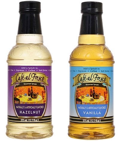 Cafe al Fresco - Gourmet Vanilla Coffee Syrup, Hazelnut Coffee Syrup 12.7-oz