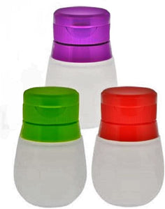 Small Travel Food Dressing Storage Silicone Bottle Containers, 3-ct Set