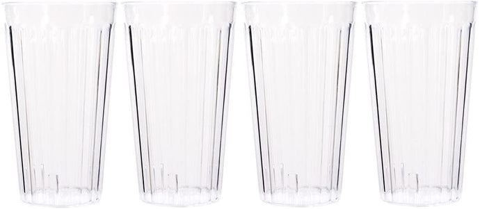 BPA Free Clear Plastic Tumblers, 18.3-oz Perfect for Picnics, Parties, and More (4, Clear)