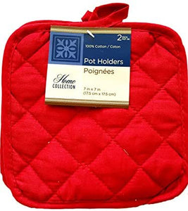 Home Collection Kitchen Linen Set (2 Oven Mitts, 2 Pot Holders, 1 Kitchen Towel) (Red)