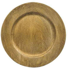 Load image into Gallery viewer, Faux Wood Charger Plates in Grey or Gold set of 4