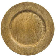 Faux Wood Charger Plates in Grey or Gold set of 4