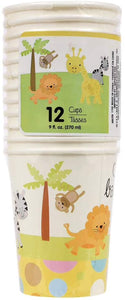 Oh Baby Gender Neutral Gender Reveal Safari Jungle Baby Shower Party Supplies Set! Paper Plates Paper Cups Napkins! Party Animals For Baby Shower For Boy Or Girl!