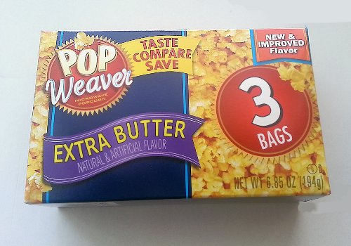 Pop Weaver Extra Butter Microwave Popcorn, 6.85 oz