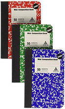 Load image into Gallery viewer, Mini Composition Book, Note Pad, 3 Pack in 3 different color Red, Green &amp; Blue