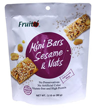 Load image into Gallery viewer, All Natural Fruit Mini Nuts Bars 3.18 oz (Sesame, 3 Packs)