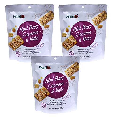 All Natural Fruit Mini Nuts Bars 3.18 oz (Sesame, 3 Packs)