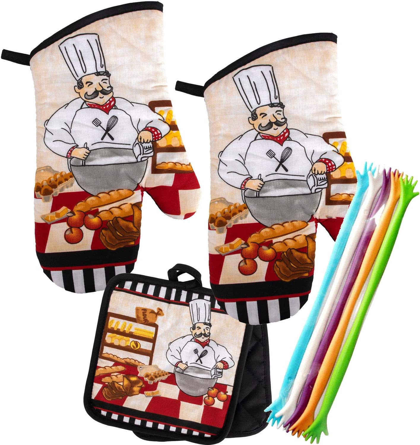 Kitchen Oven Mitt Pot Holder Set Red Kitchen Linens Oven Mitt Pot Holder Pack