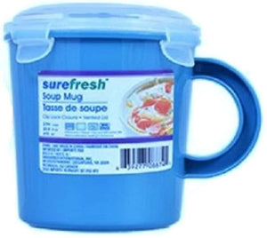 SureFresh Plastic Soup Mugs with Clip-Lock Lids, 3-ct Set