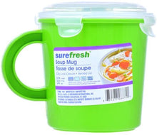 Load image into Gallery viewer, SureFresh Plastic Soup Mugs with Clip-Lock Lids, 3-ct Set