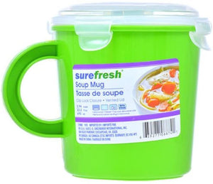 SureFresh Plastic Soup Mugs with Clip-Lock Lids, 3-ct Set