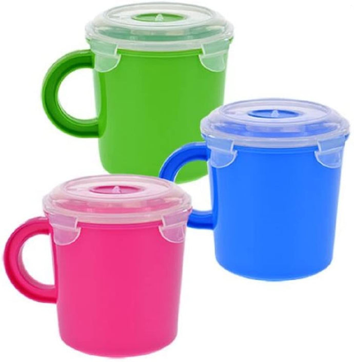 SureFresh Plastic Soup Mugs with Clip-Lock Lids, 3-ct Set