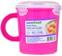 Load image into Gallery viewer, SureFresh Plastic Soup Mugs with Clip-Lock Lids, 3-ct Set