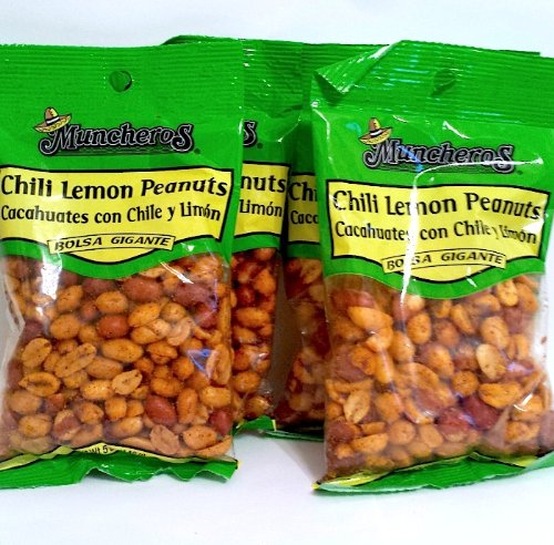 Muncheros Chili Lemon Peanuts 4.25 Ounce 4pack