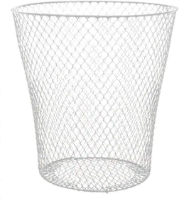 Essentials Wire Mesh Waste Basket (White)